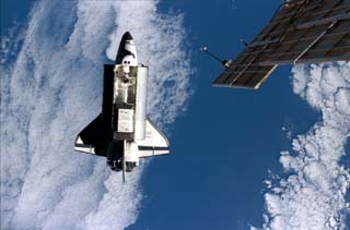 The Orbiter Atlantis after undocking from the Mir Space Station during STS-86 and NASA-6. 